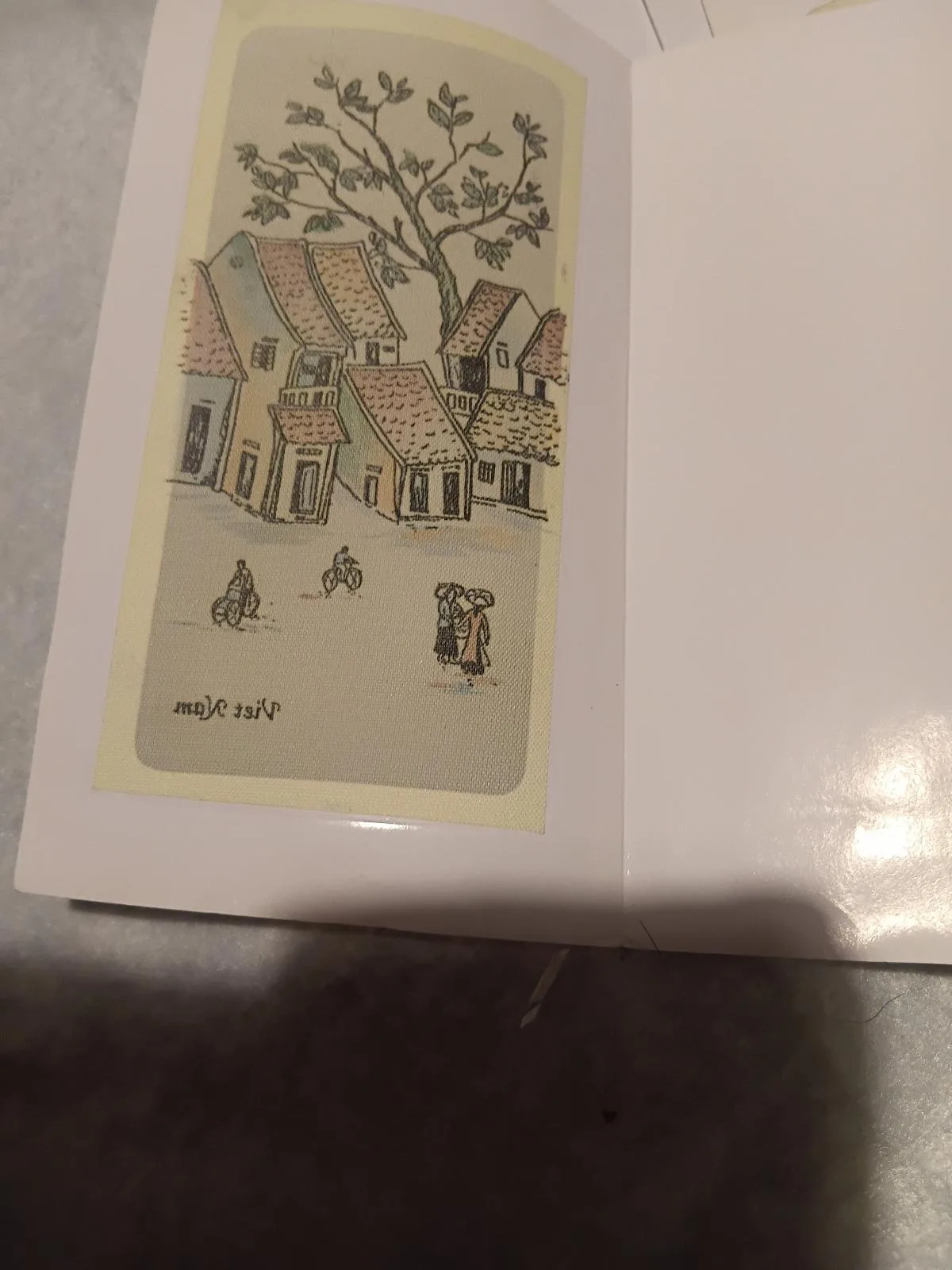Vintage Handmade Vietnamese Rice Paper Art Cards – Set o f  2 — photo 2