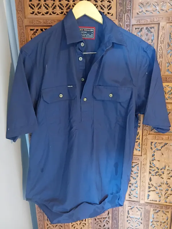 RB Sears Work Farm Trade Aussie Cotton Shirt Navy S