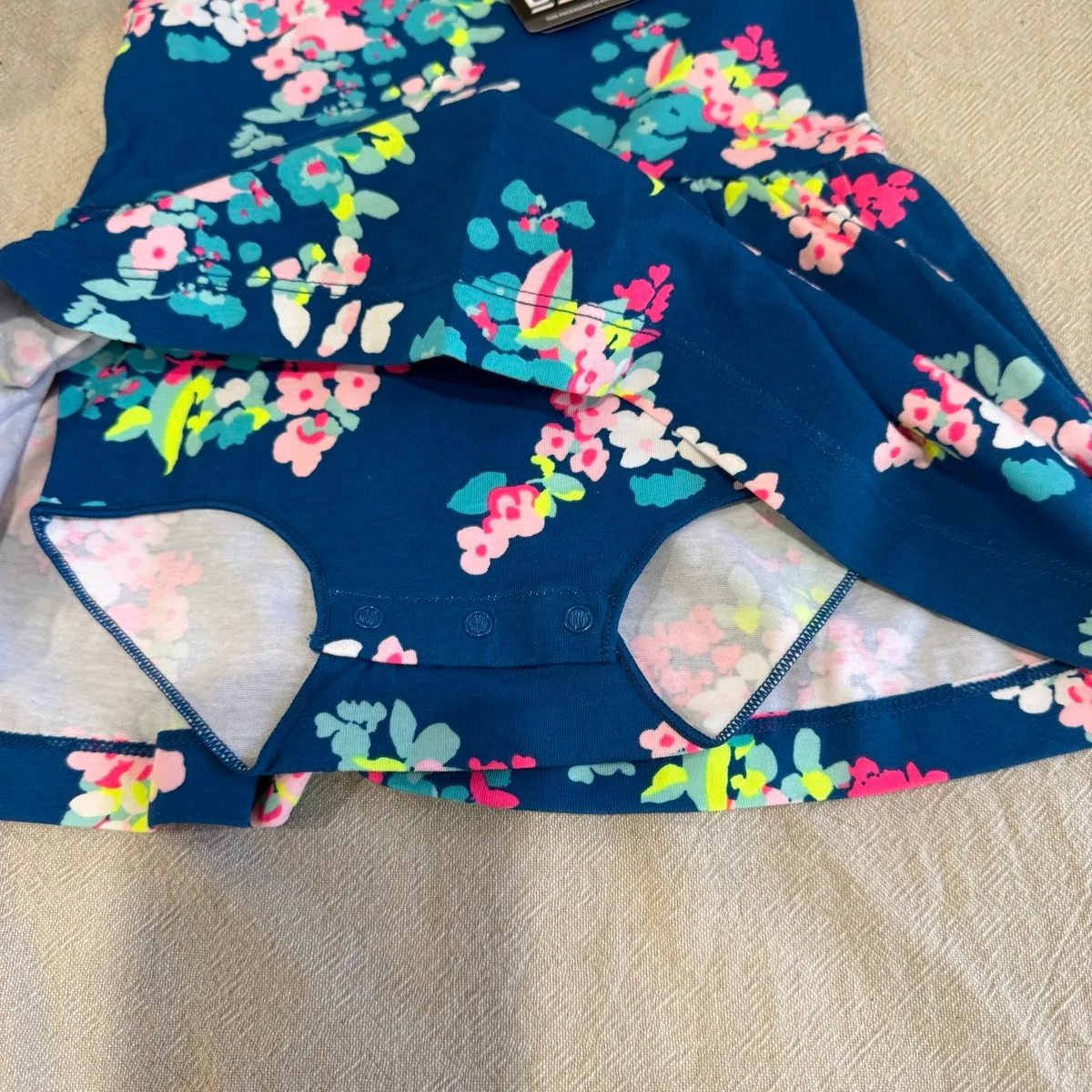 Bonds Baby Blue Floral Balletsuit Dress (Size 1) — photo 3