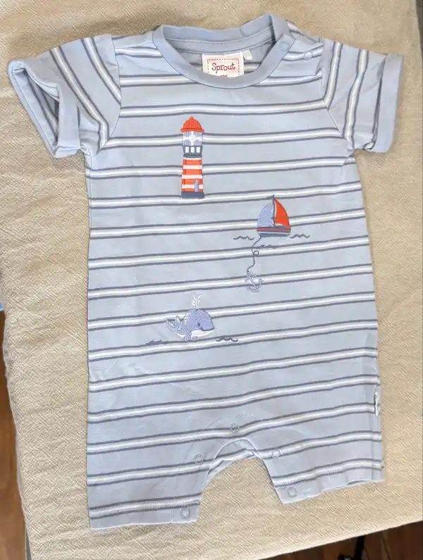 Sprout Baby Nautical Short Sleeve Romper (000)