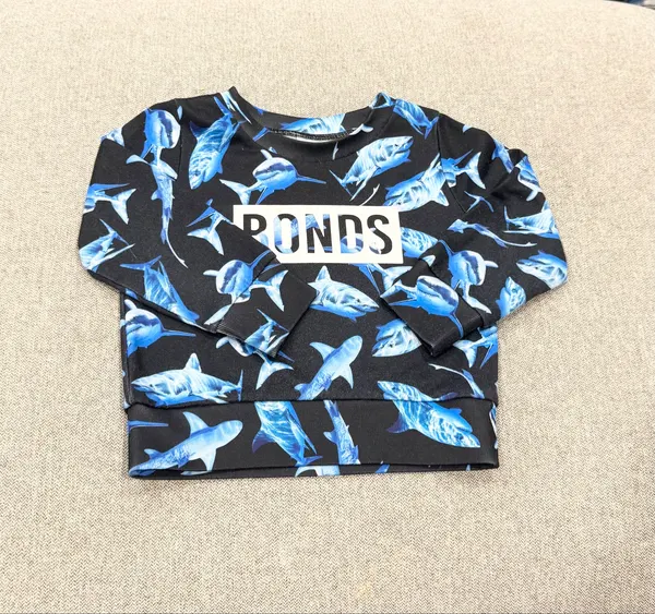 BONDS Boys Shark Crewneck Jumper (Size 3)