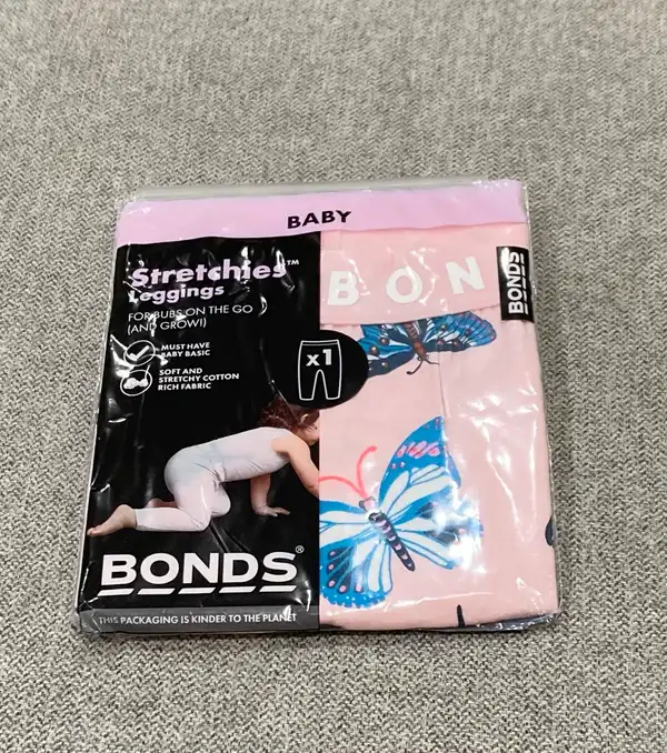 Bonds Baby Pink Butterfly Leggings (000)