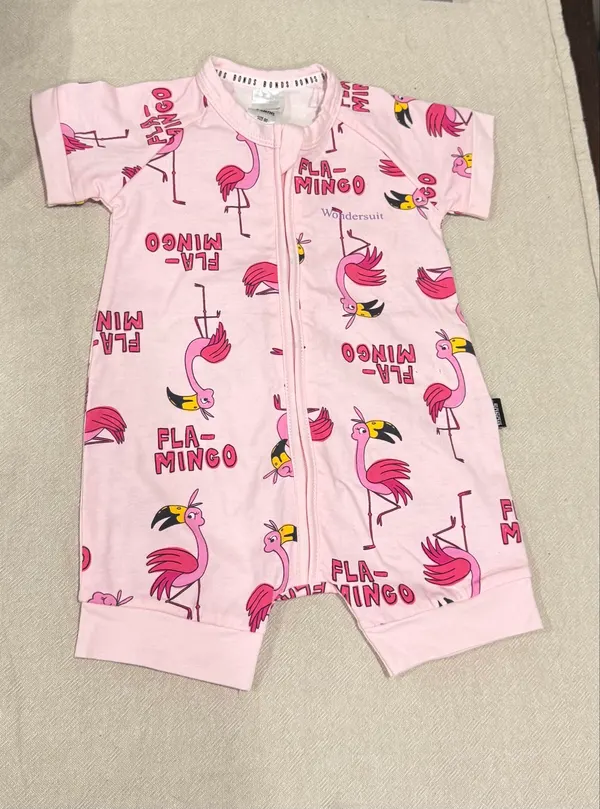 Bonds Baby Pink Flamingo Romper (00)