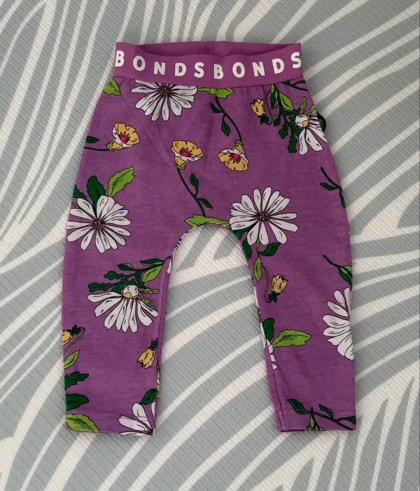 Bonds Baby Purple Daisy Leggings (00)