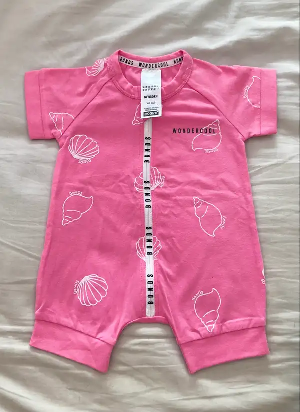 Bonds Baby Pink Seashell Wondercool Romper (0000)