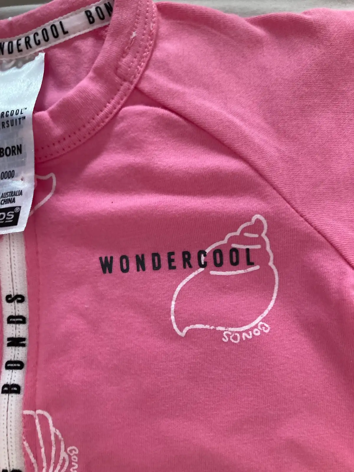 Bonds Baby Pink Seashell Wondercool Romper (0000) – photo 3