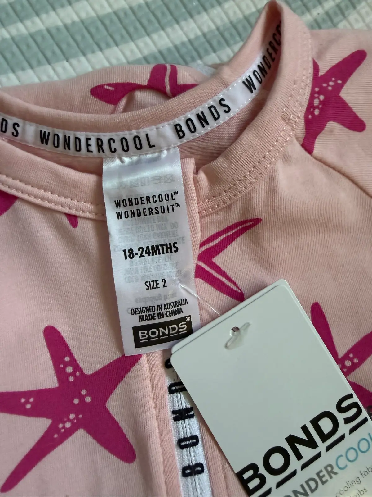 Bonds Baby Pink Starfish Wondercool Zippy (Size 2) – photo 2
