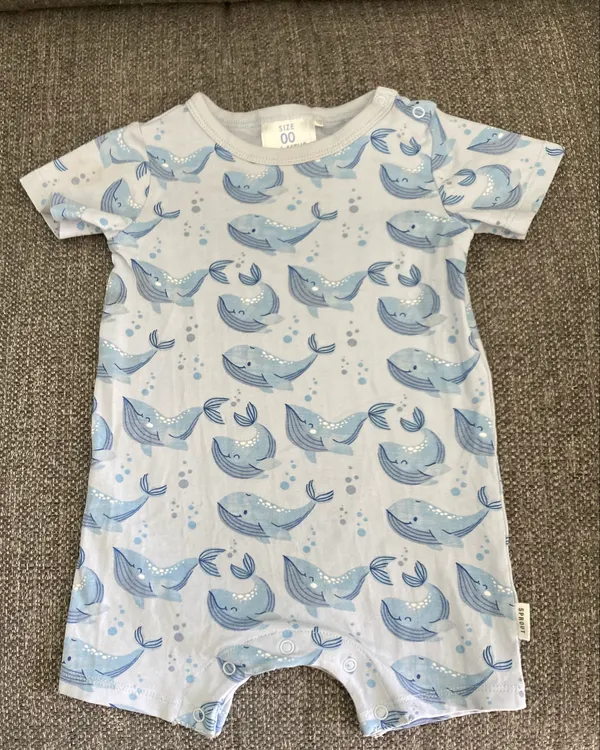 SPROUT Baby Whale Romper (00)