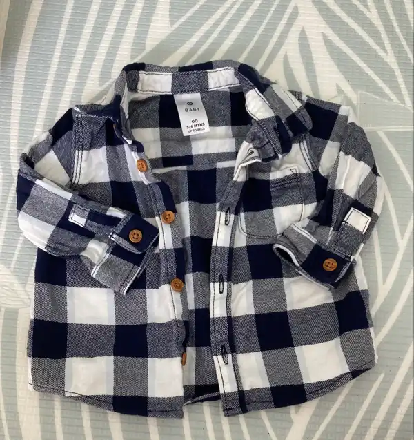 Target Baby Check Button Up Flannelette Style Shirt (00)