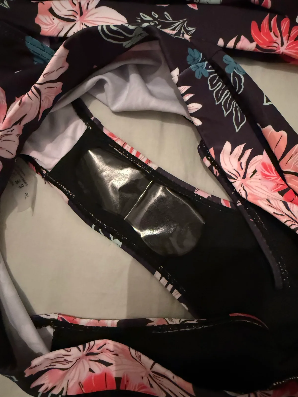 Women’s Black Floral High Waisted Bikini (XL) — photo 2