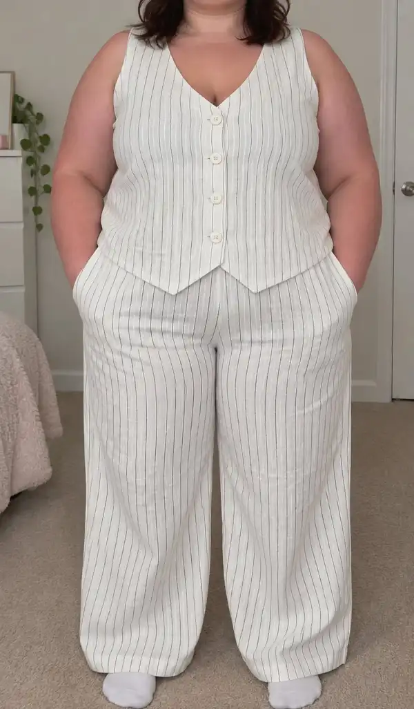 striped wide leg pants white and black