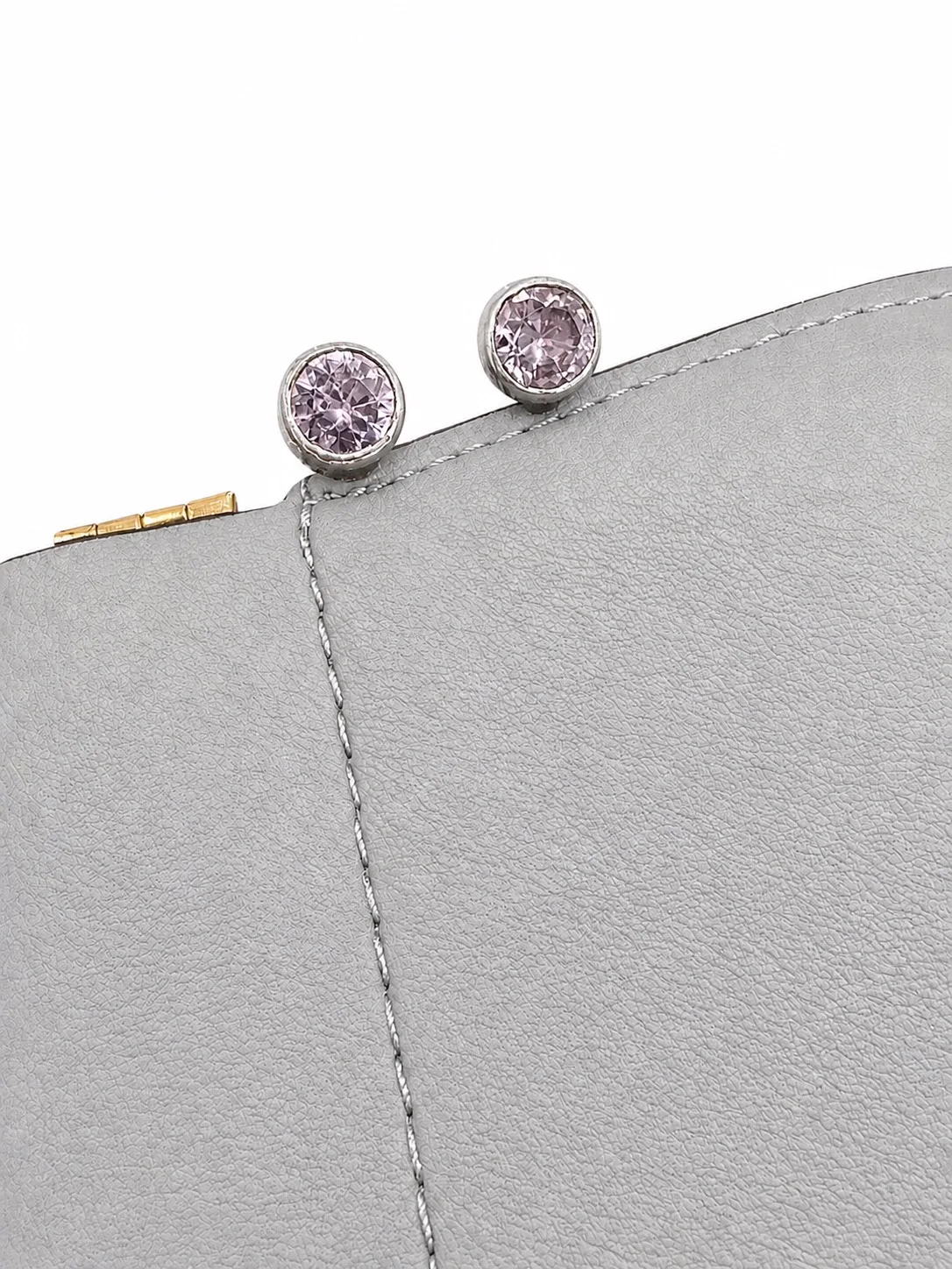 925 Sterling Silver Purple Crystal Set Necklace Ring Stud Earrings — photo 4