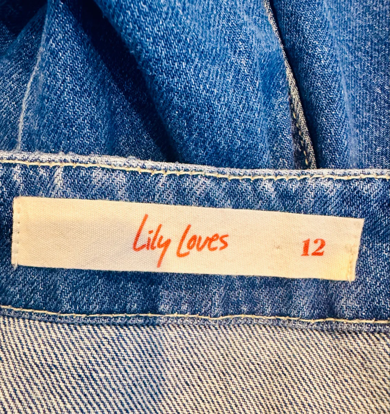Lily Loves Blue Denim Button Front Pockets Square Neck Size 12 — photo 3