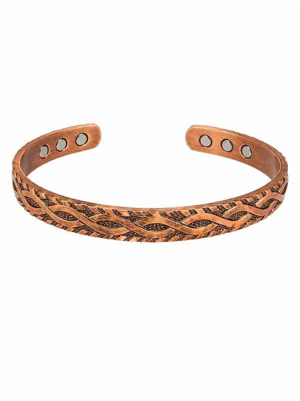 Brass Copper Bangle Open Cuff Therapy Adjustable Men Women