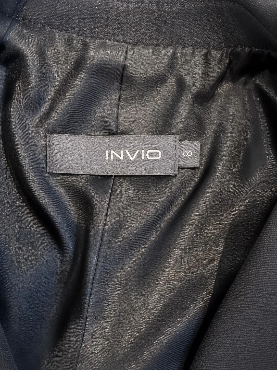 INVIO Women's Black Ruffle Trim Button Blazer Jacket Lined 3/4 Sleeve Size 8 — photo 3