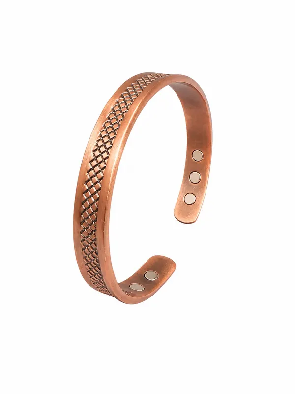 Brass Copper Bangle Open Cuff Magnetic Health Therapy Adjustable Men Women
