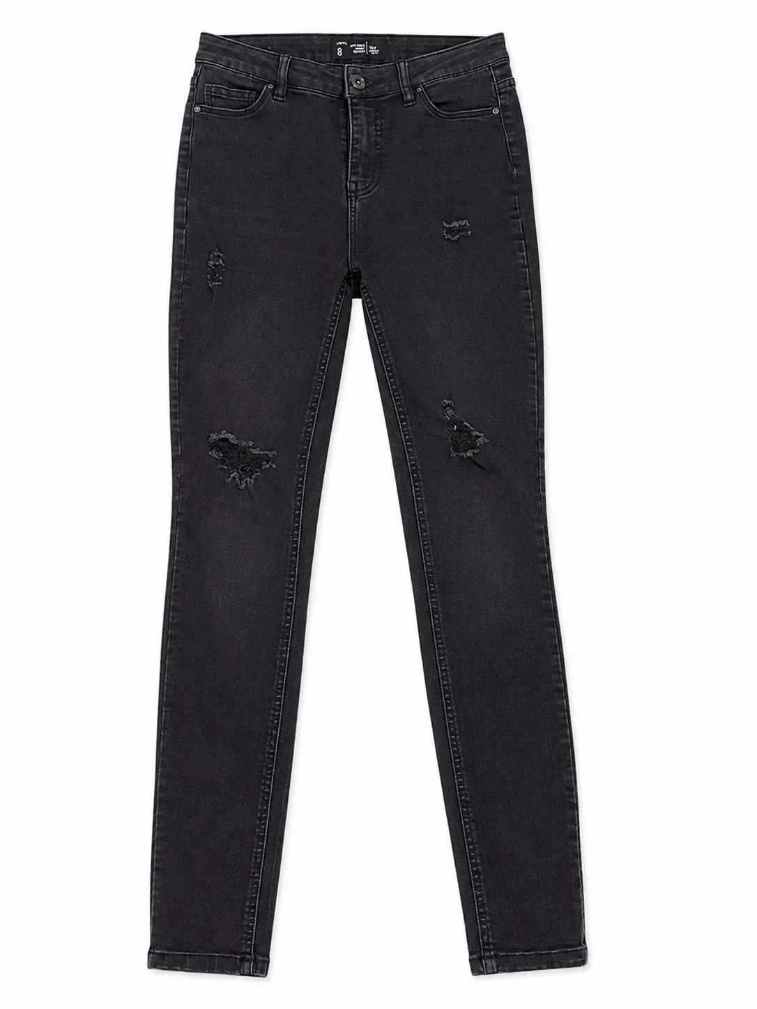 Jay Jays Jessie High Rise Ankle Skinny Jeans Black Distressed Size 8 — photo 2