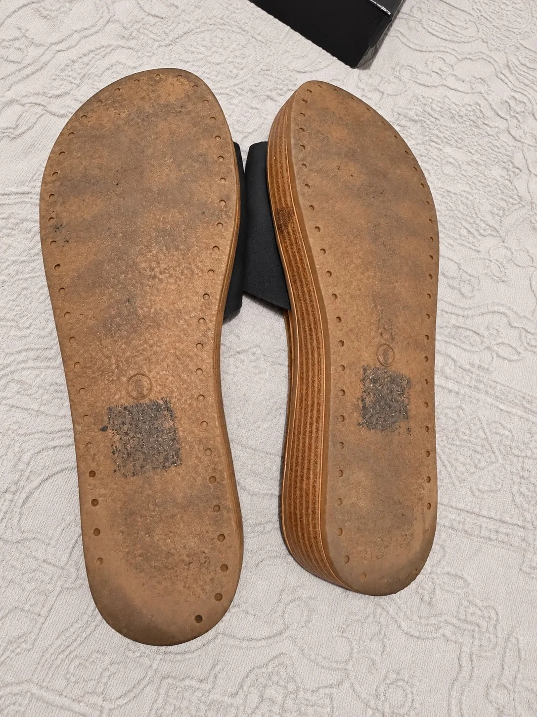 London Rebel Women's Black Tan Solid Slide Sandals Slip On Size AU 6 – photo 5