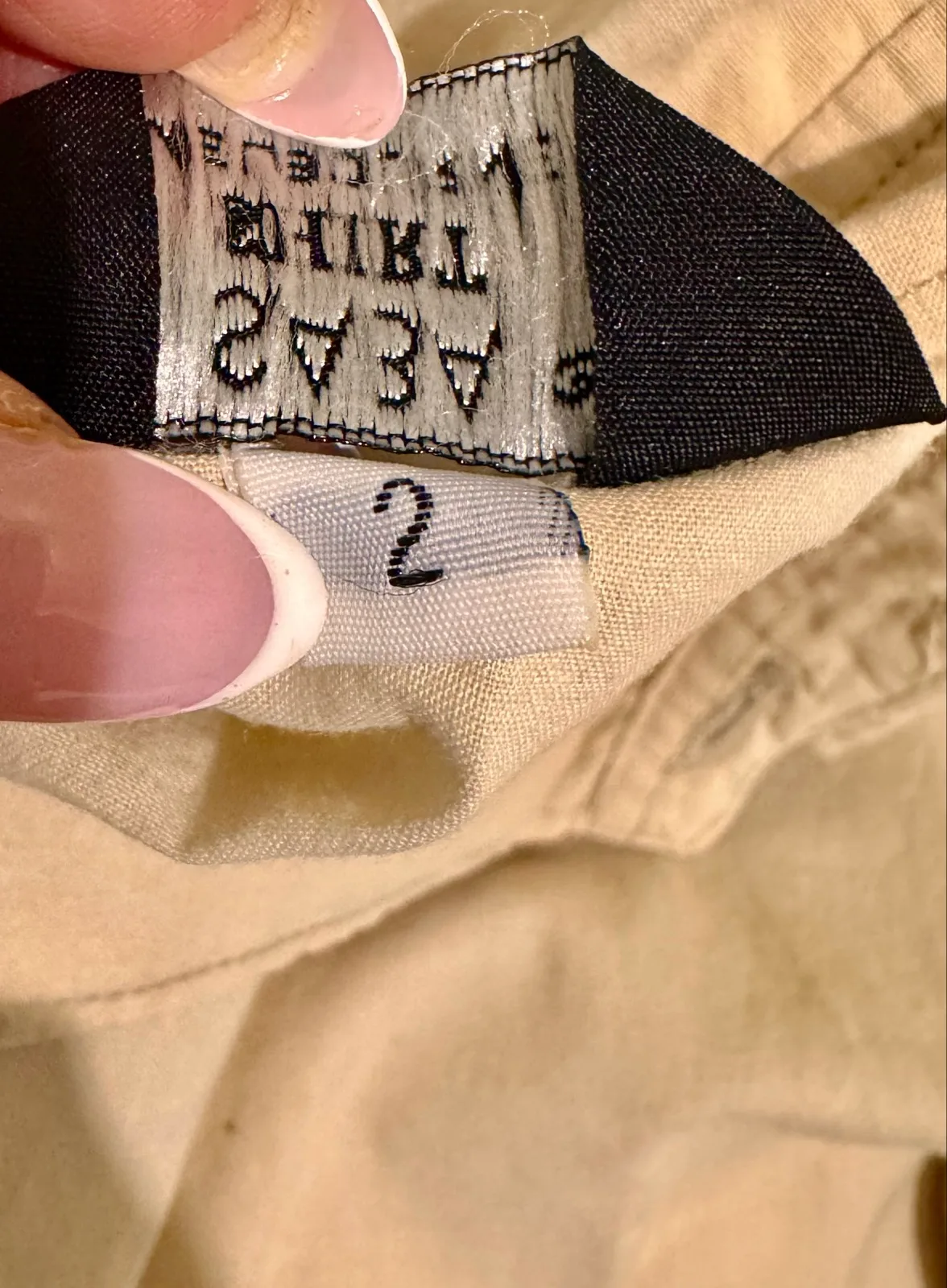 SABA Women's Cotton Short Sleeve Button-Up Point Collar Beige Shirt Size 2 AU 8 – photo 6