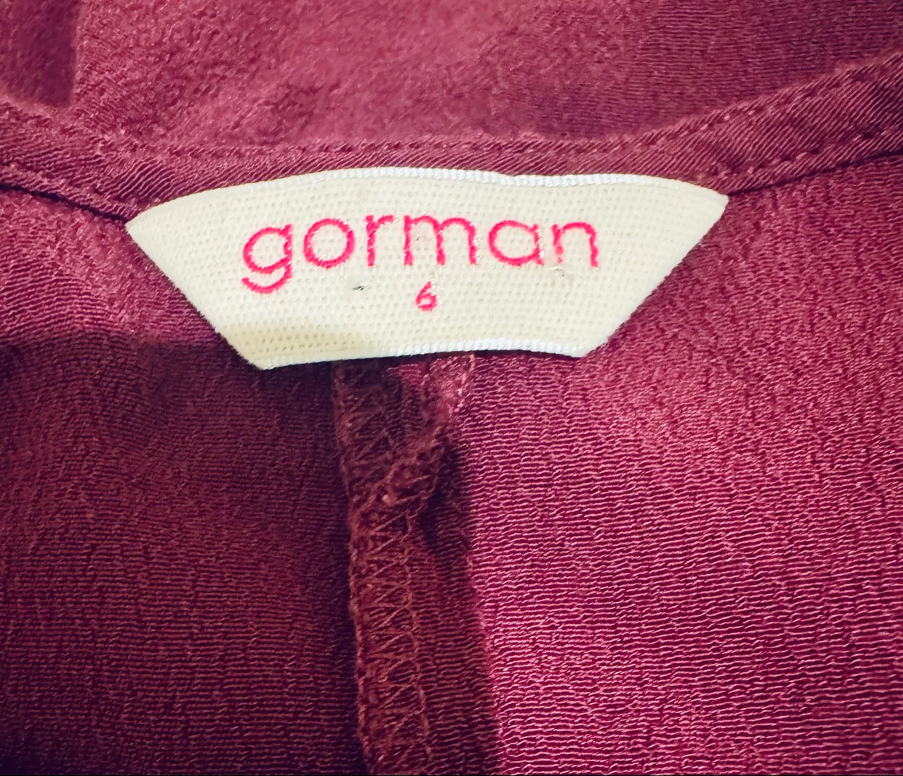 Gorman Women's Burgundy maroon Knit Round Neck 3/4 Puff Sleeve Blouse Size 6 8 – photo 3