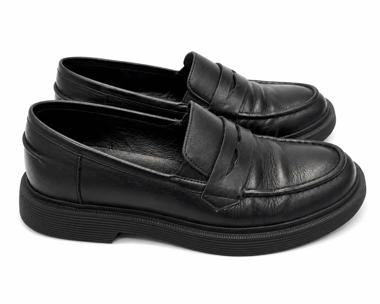 Easy Steps Eleanor Black Leather Slip-On Loafer Round Toe Rubber Sole EU 37 EUC — photo 2