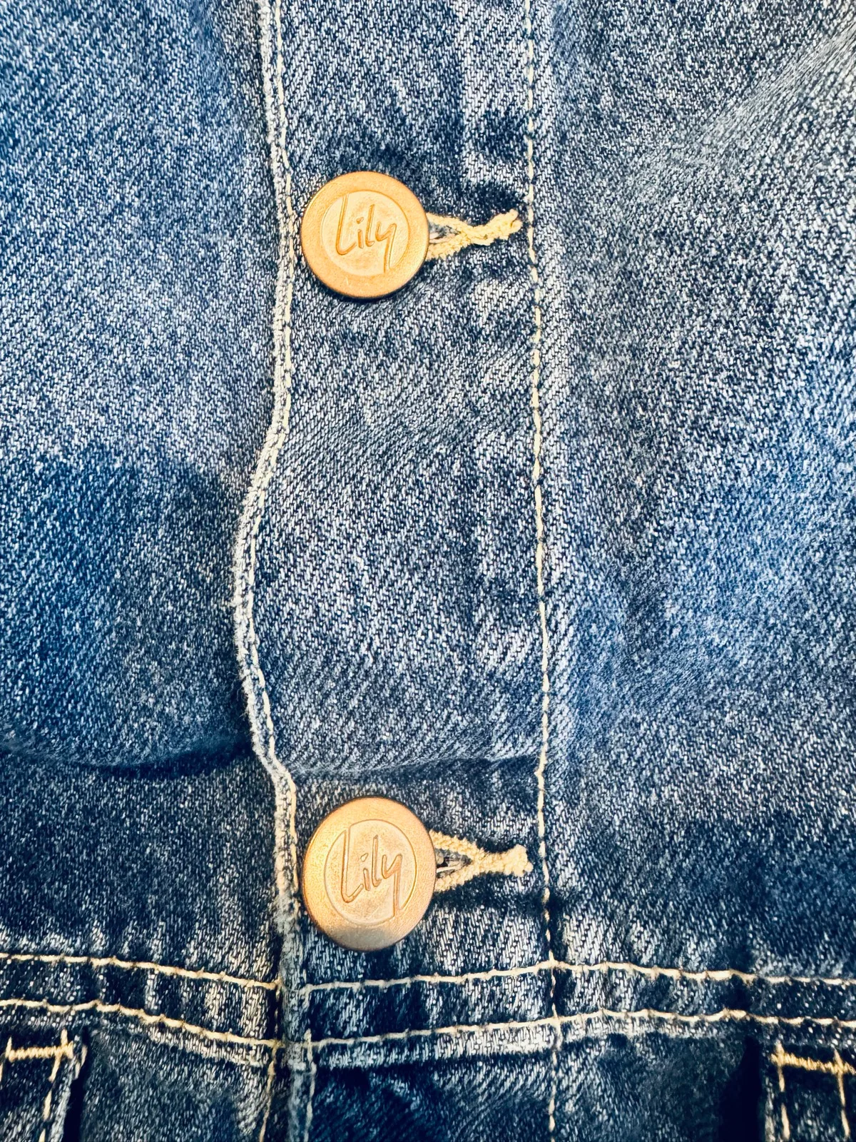Lily Loves Blue Denim Button Front Pockets Square Neck Size 12 — photo 5