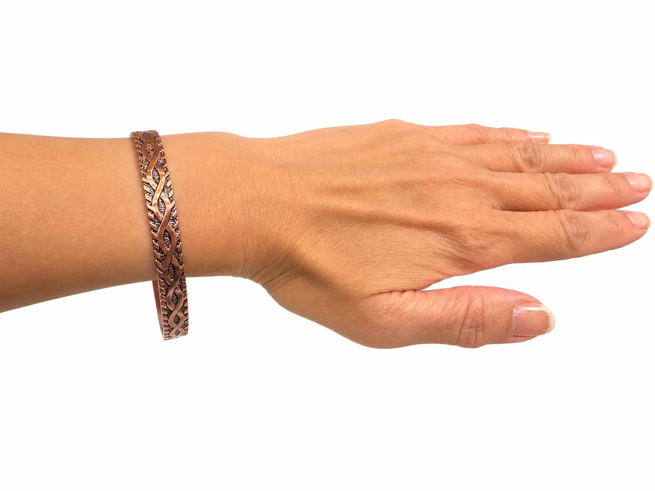 Brass Copper Bangle Open Cuff Therapy Adjustable Men Women — photo 2