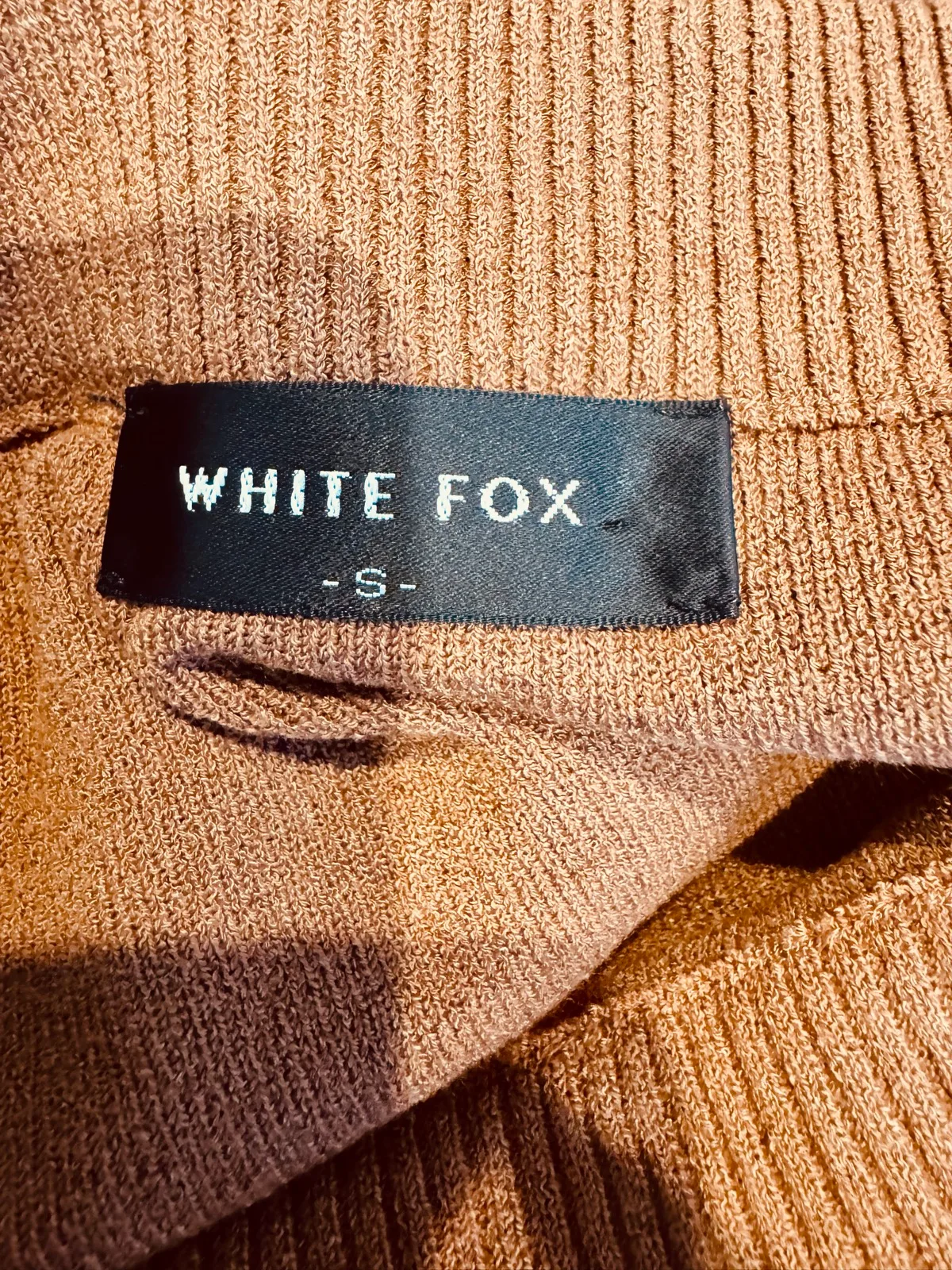 White Fox Brown Solid Ribbed Knit Mini Skirt Short Women's Size S AU 8 — photo 3