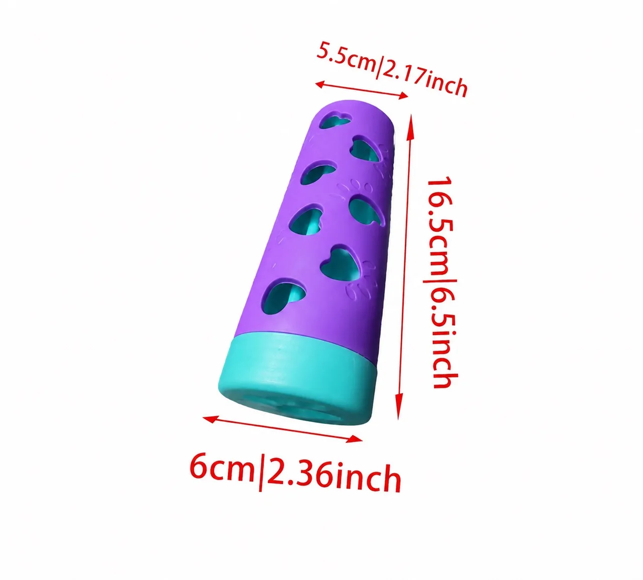 Interactive Treat Dispensing Dog Puzzle Toy Tube Plastic Purple Green Brand New — photo 5
