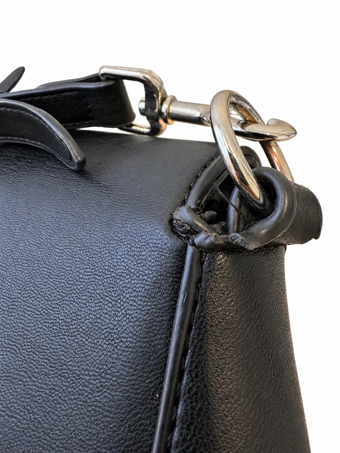 Public Desire Black Leather Women's Shoulder Bag Silver Buckle Adjustable Strap – photo 5