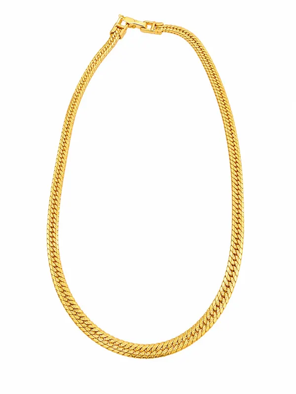 Vintage Monet Signed Gold Plated Textured Collar Necklace 40cm Woven Design