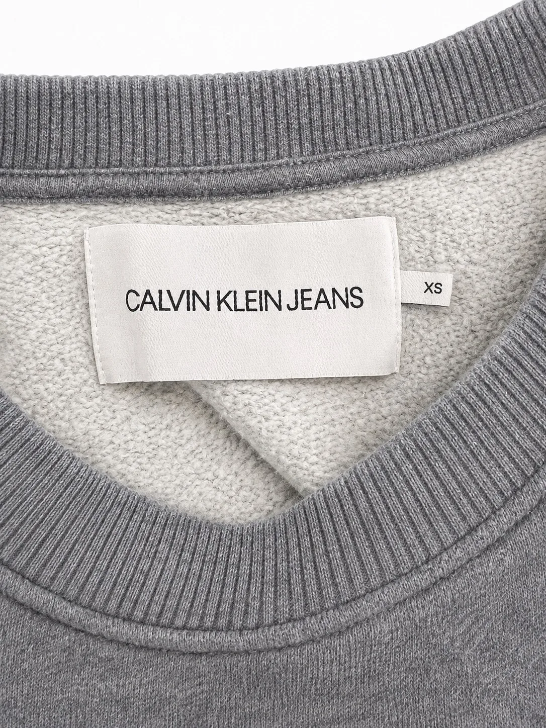 CALVIN KLEIN JEANS Women's Grey Sweatshirt Crew Neck XS Logo Cotton Pullover — photo 2