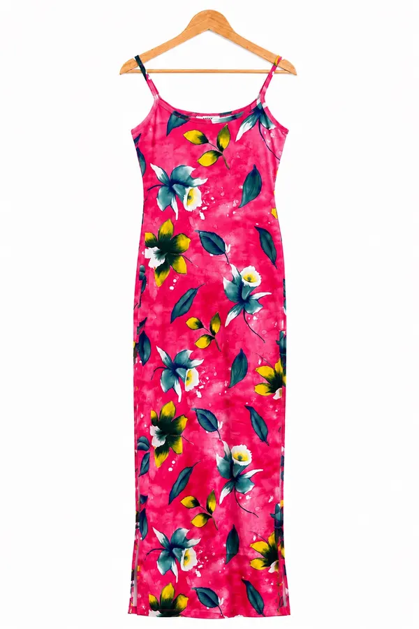 Next Women's Pink Floral Maxi Dress Size 8 Side Split Summer Holiday