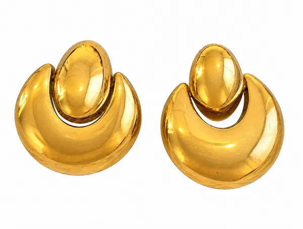 Authentic Monet Signed Gold Plated Stud Earrings Excellent Condition