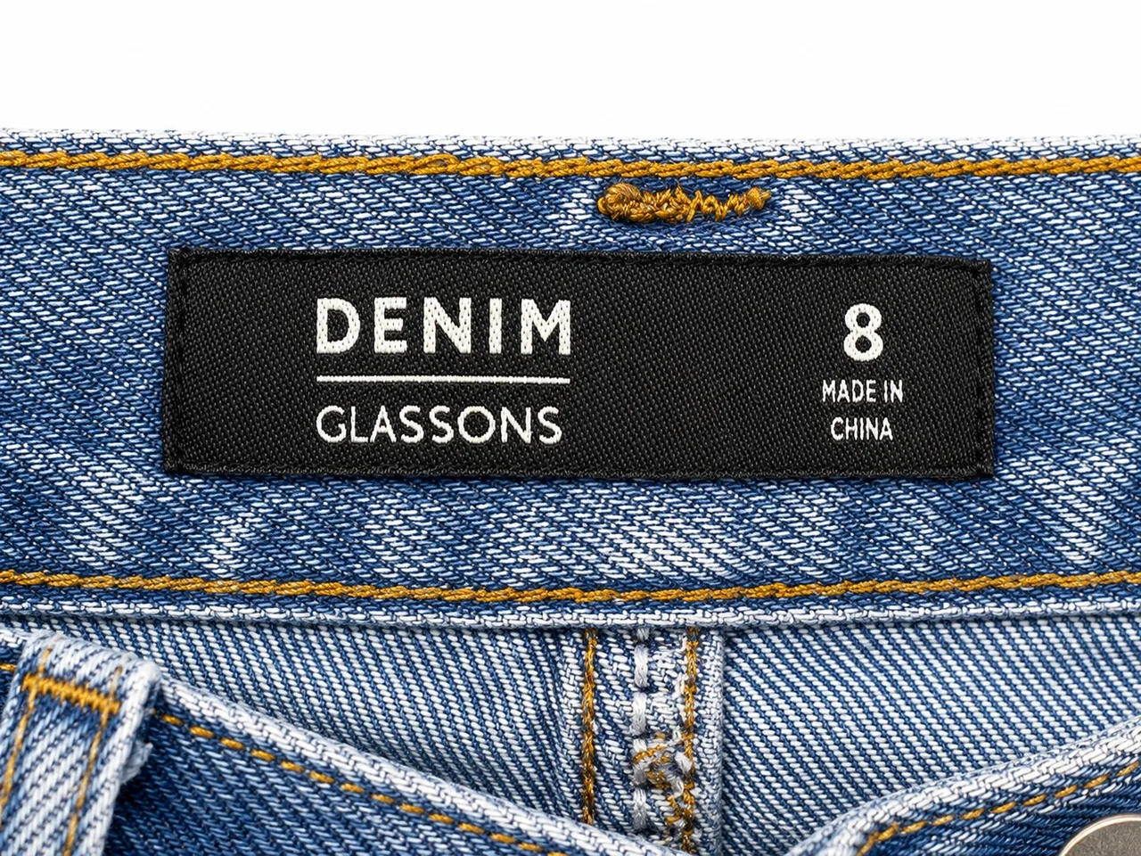 Glassons Blue Denim Cotton Solid Mini Skirt Button Zip Closure Women's Size 8 — photo 3