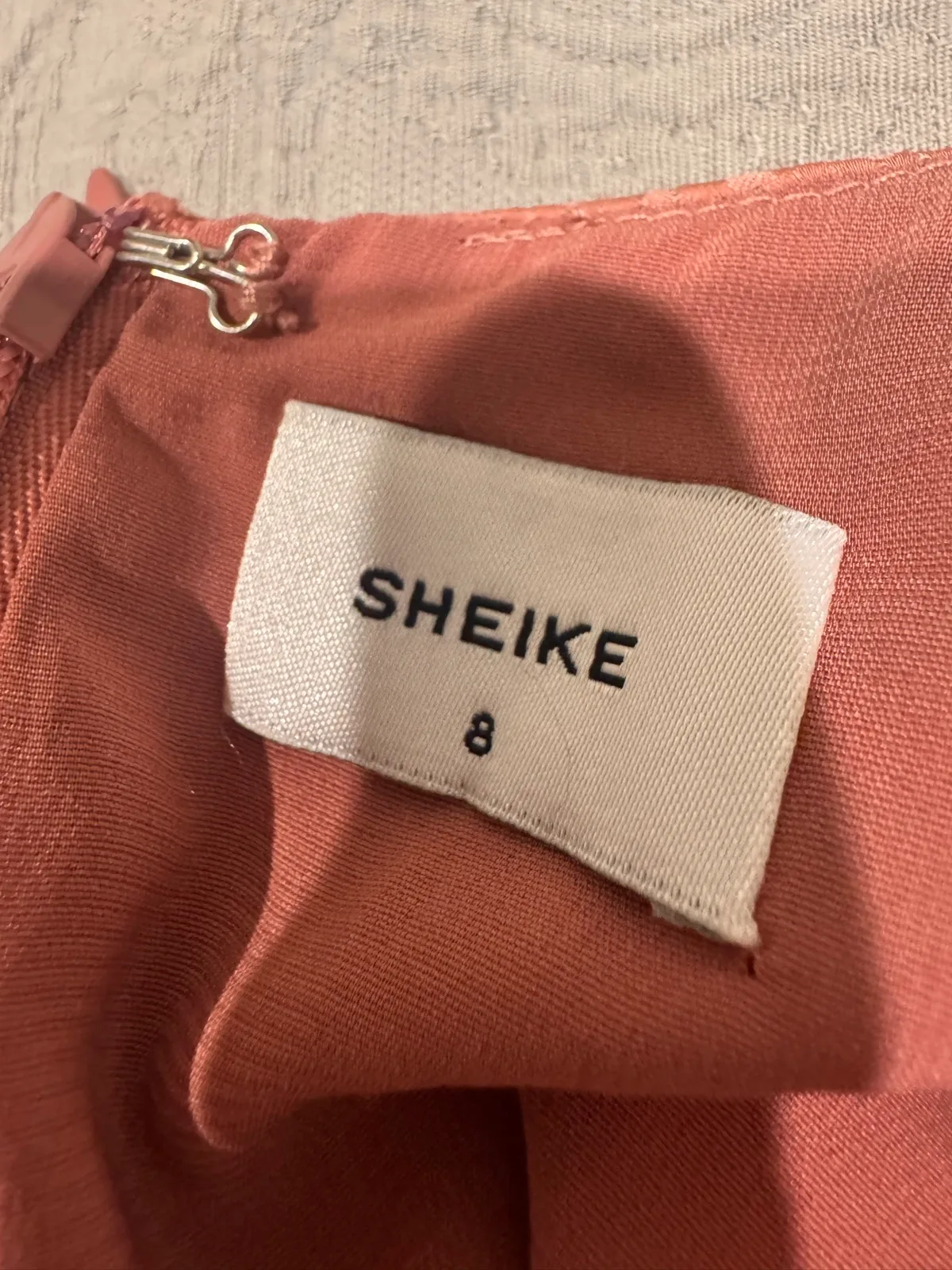 Sheike Believer Dress Dusty Pink Satin Long Sleeve Ruffle Cocktail Party Sz 8 — photo 5