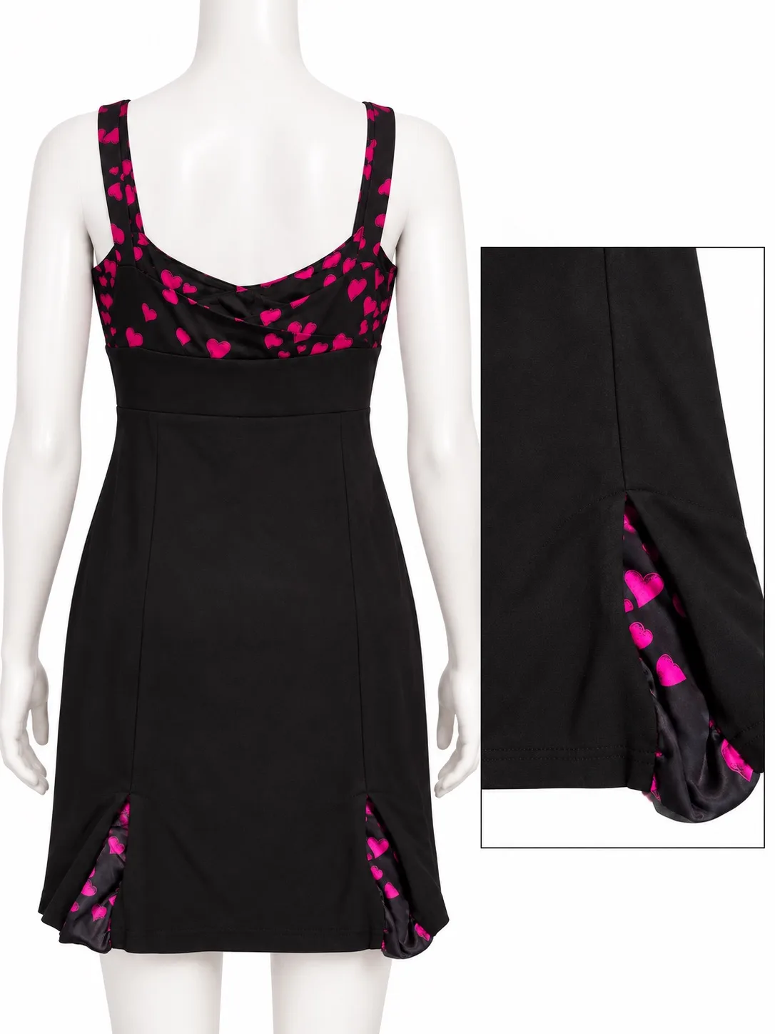 Alannah Hill Tickle My Pickle Frock Black Pink Heart Zip Lined Dress Size 14 – photo 3