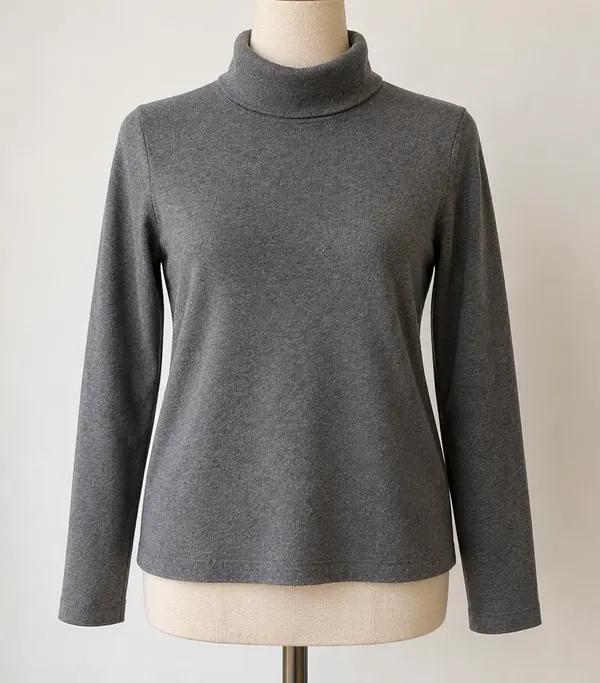 Uniqlo Women's Heattech Grey Turtleneck Long Sleeve Knit Top Size S