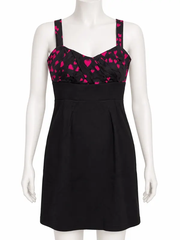 Alannah Hill Tickle My Pickle Frock Black Pink Heart Zip Lined Dress Size 14