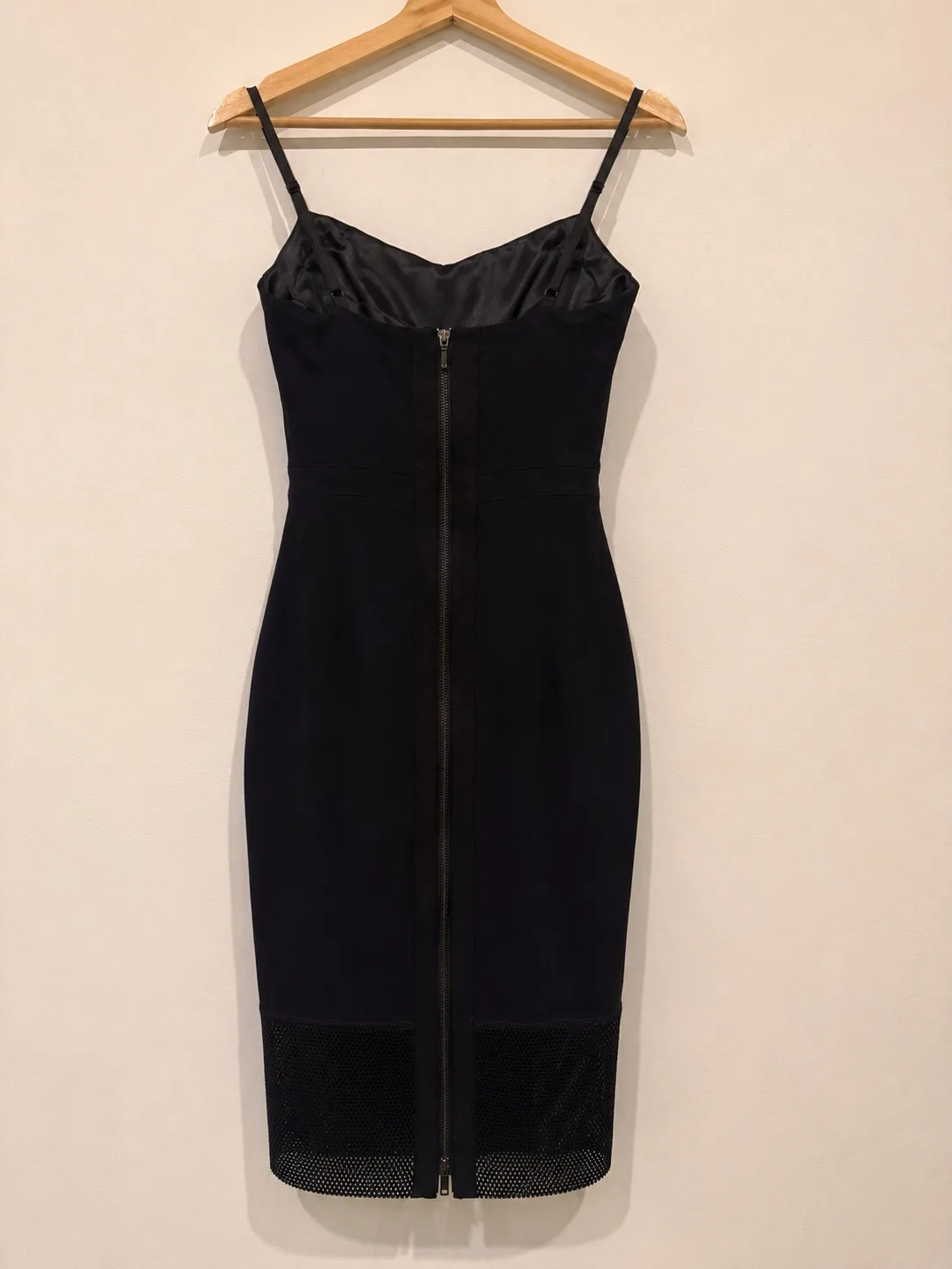Witchery Black Sweetheart Mesh Adjustable Strap Sleeveless Midi Pencil Dress 8 — photo 3