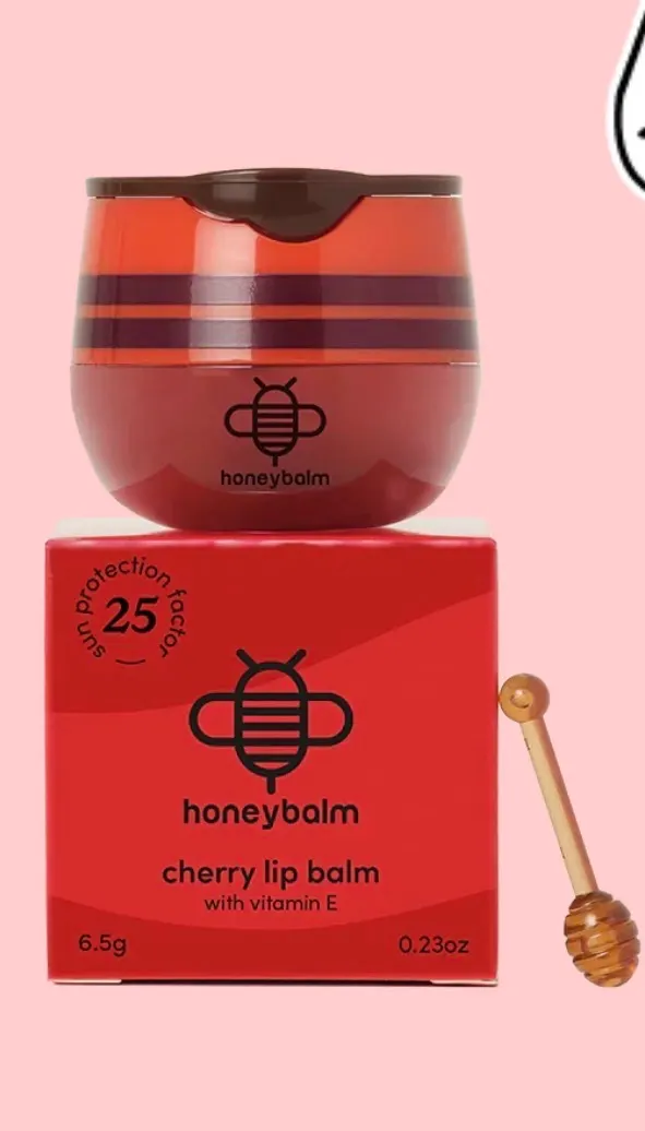 Honey Balm Cherry Lip Balm Vitamin E NEW Boxed Moisturising Hydrating 6.5g