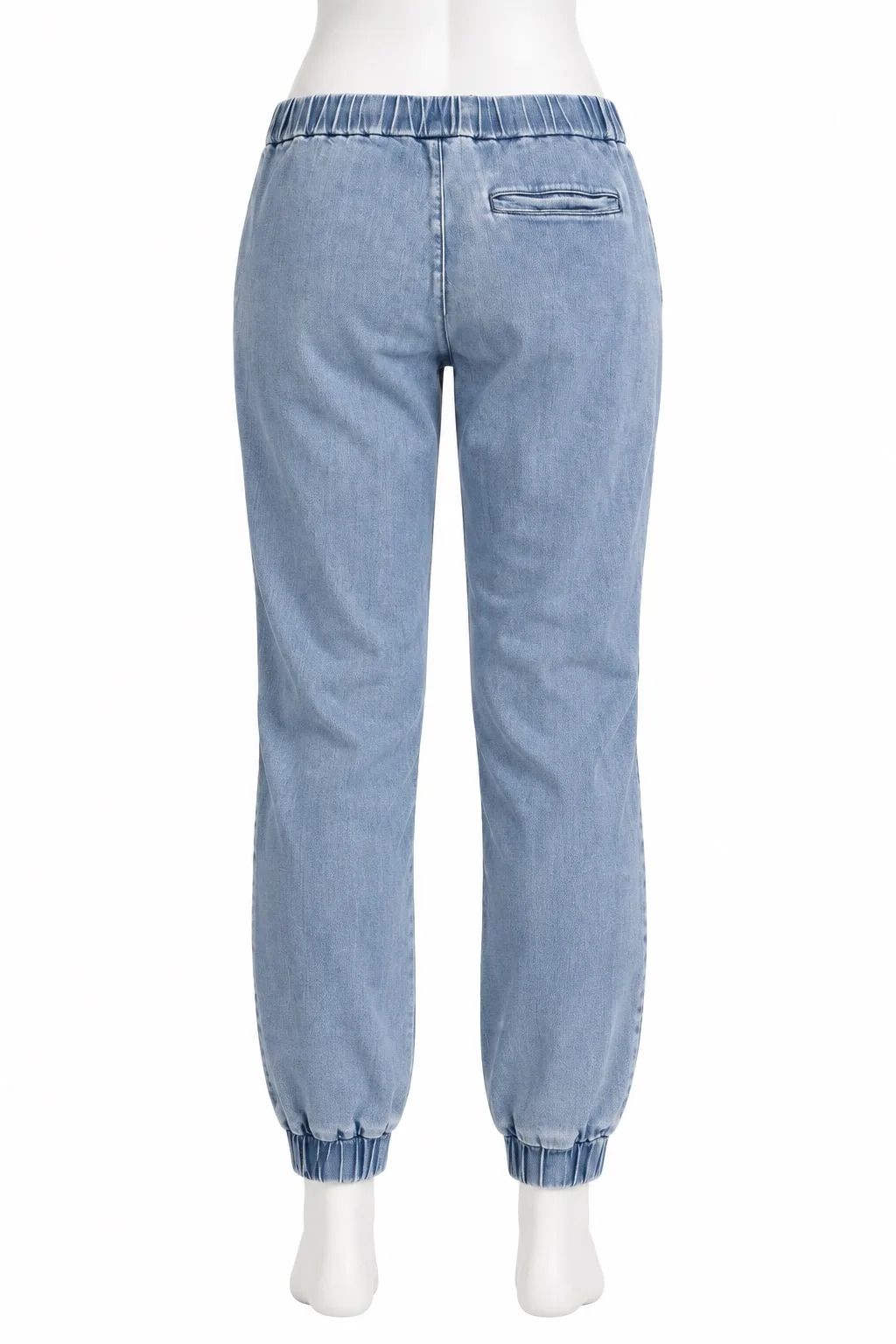 Uniqlo Women's Denim Jogger Jeans Elastic Waist Drawstring Pockets Blue 10 – photo 2