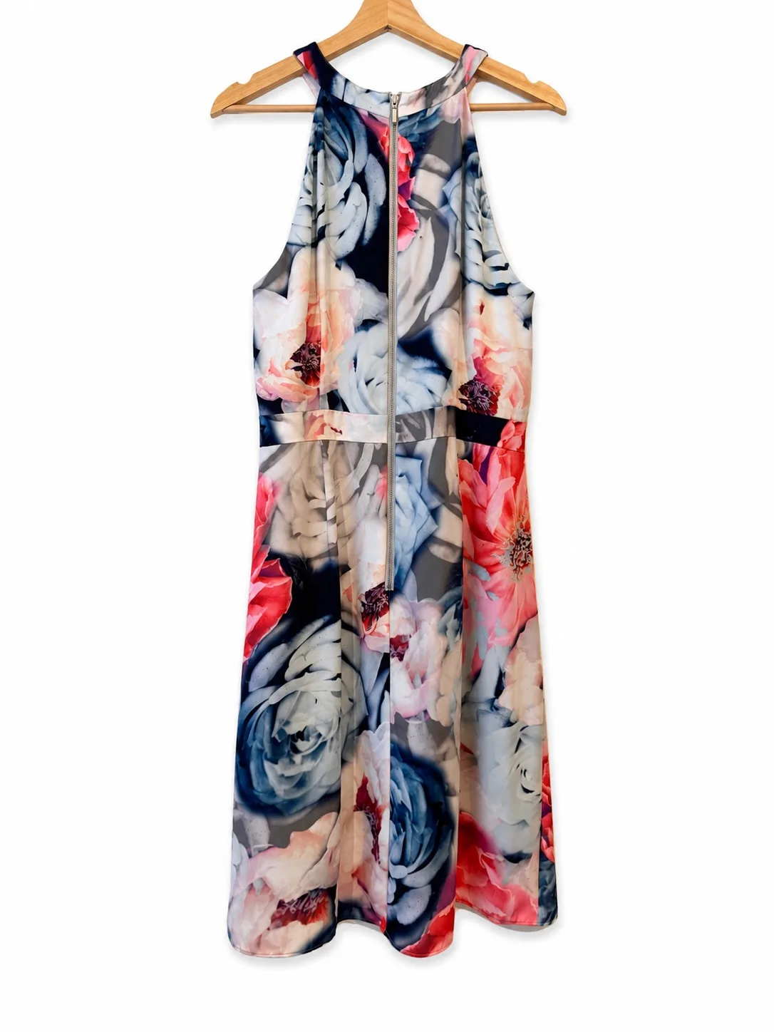 Wayne Cooper Multicolour Floral High Neck Sleeveless Shift Dress Zip Lined 14 — photo 2