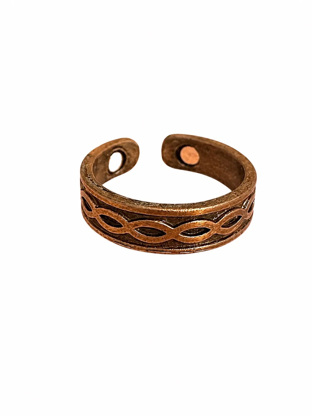 BNWT Brass Copper Ring Magnetic Therapy Health Adjustable Men Women — photo 2