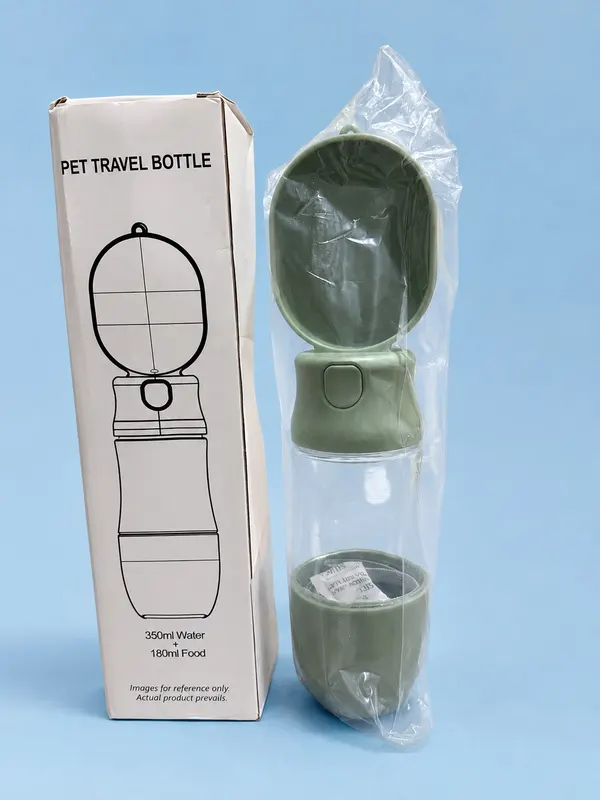 2in1Dog Cat Pet Water Bottle Cup Drinking Kible Travel Outdoor Portable Feedergr
