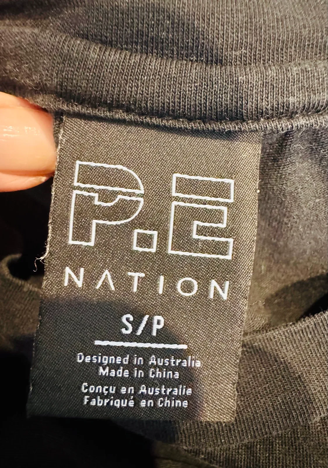 P.E Nation Black T-Shirt Women's Unisex Size S Short Sleeve Logo Tee Casual — photo 3