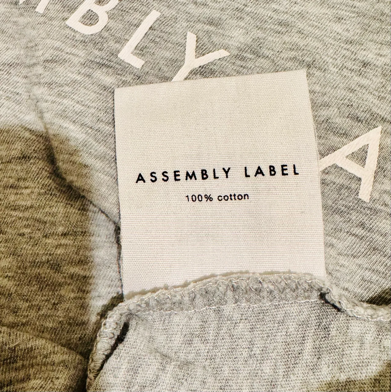 Assembly Label Women's Grey Logo Crew Neck Short Sleeve Cotton Jersey Tee Size 6 – photo 4
