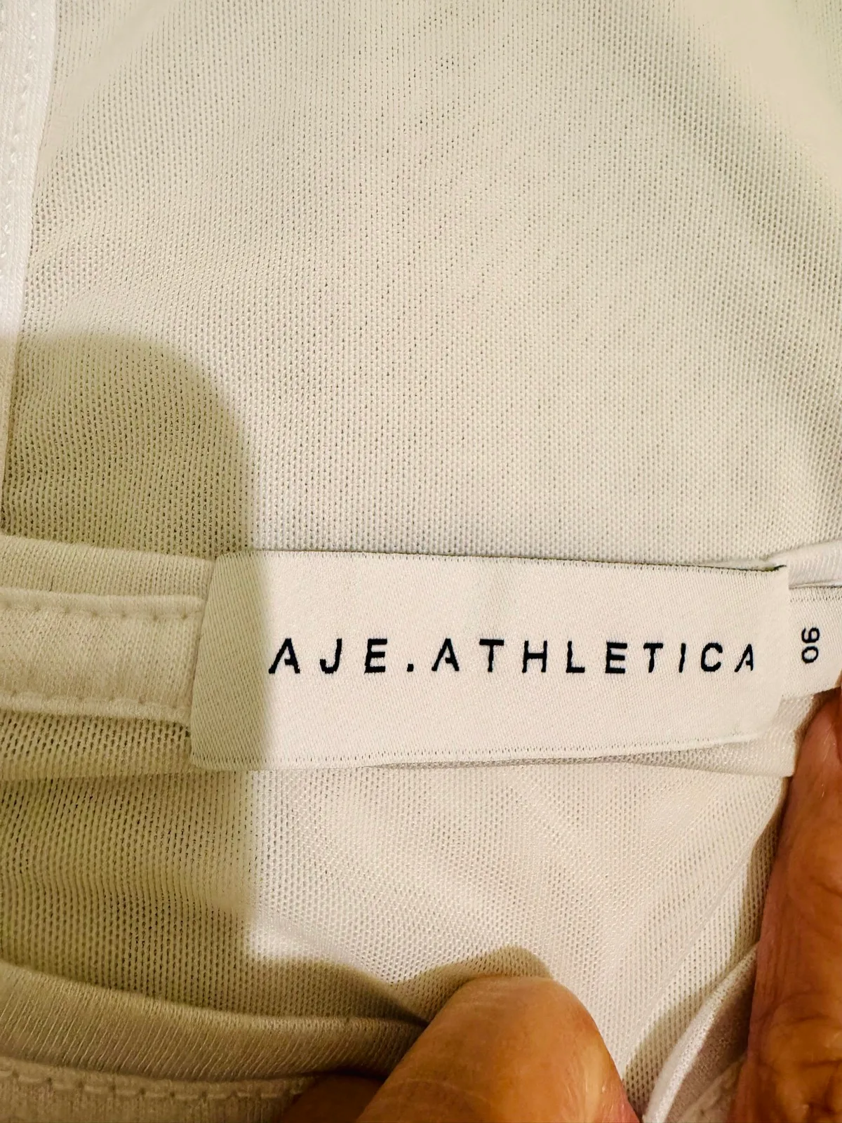 AJE.ATHLETICA Women's White Crew Neck Short Sleeve Mesh Back Logo Tee AU 6 AU 8 – photo 3