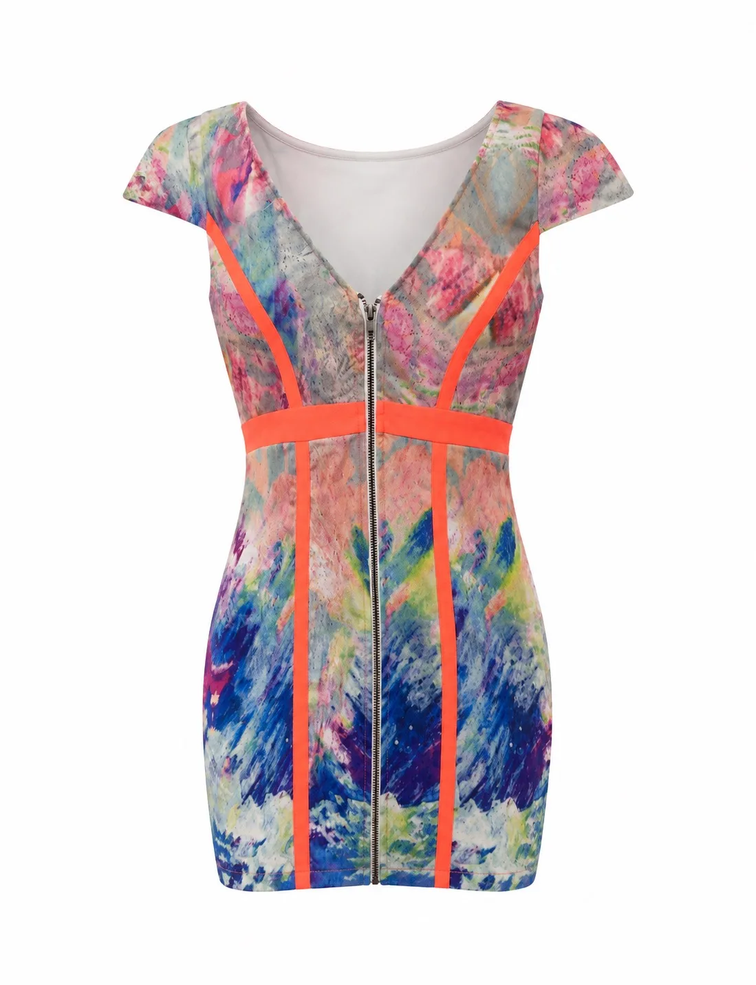 Paradisco Bodycon Dress Multicolour Cap Sleeve Tea party Wedding Evening Size 8 — photo 2