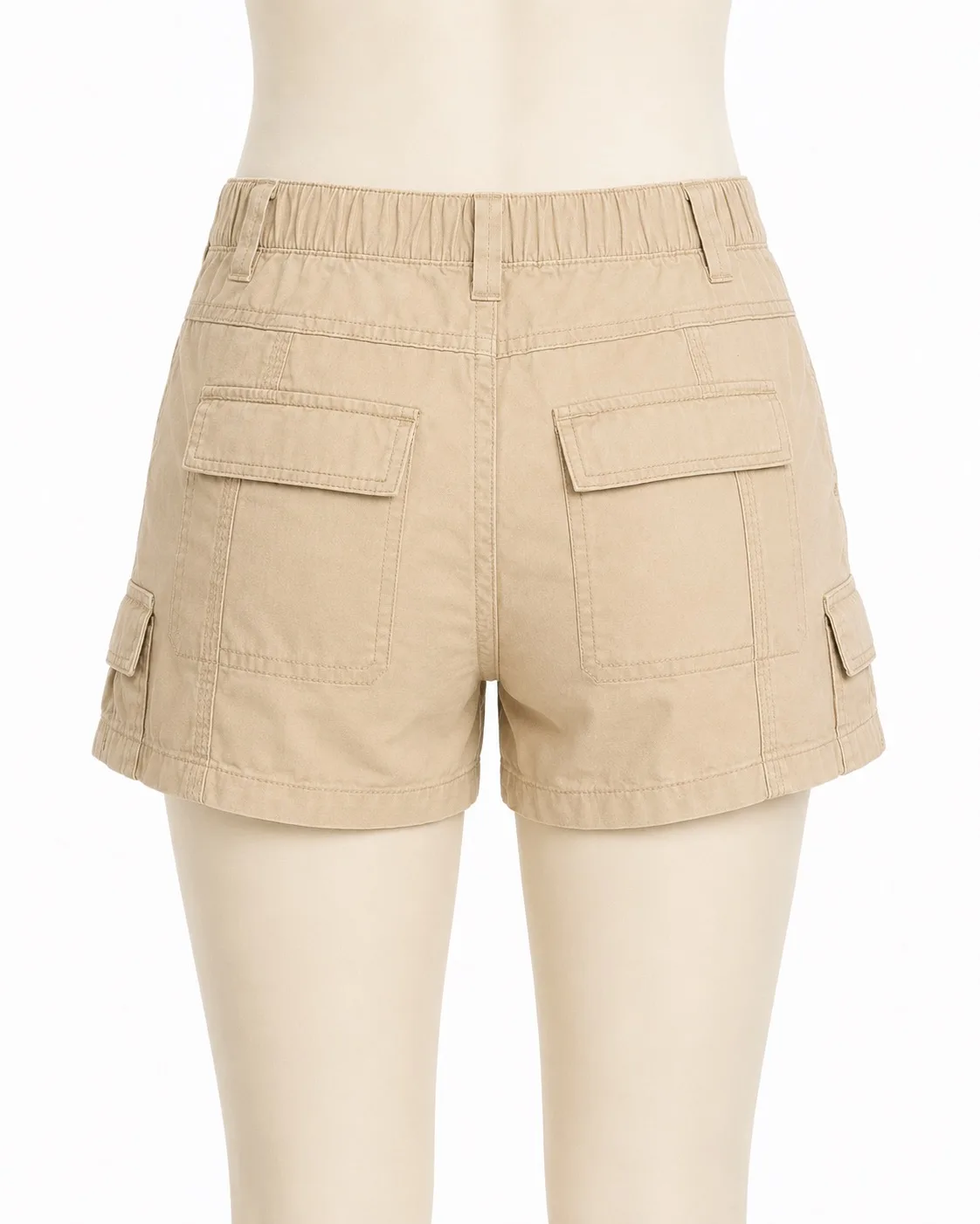 Cotton On Women's Cargo Shorts Beige Canvas Pockets Regular Fit Size AU 6 AU 8 — photo 2